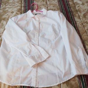 White Long Sleeve Fitted Oxford Shirt